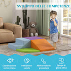 Set of 4 Soft Building Blocks for Kids Ages 1-3 Years, Foam and PU Leather, Climbing Toys, Multicolor