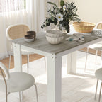 Modern Wooden Dining Table for 4-6 People, 120x69x75cm, Grey and White