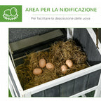 Wooden Chicken Coop with Open Area, House and Nest, 161.5x62. 5x115cm, Grey - Borge' Group Limited