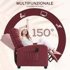 Massage Relax Chair with Remote Control and 8 Programs, Reclining and Footrest, Red