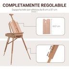 HOMCOM Tripod Easel with Drawer, Palette and Adjustable Shoulder Strap, Beech Wood, Wood Color