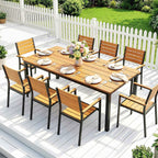 Outsunny Rectangular Garden Table for 6-8 People, Dimensions 180 x 86 cm