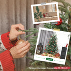 150cm Fireproof Artificial Christmas Tree with 1375 Realistic Branches and Foldable Metal Base