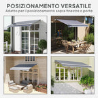 Outsunny Replacement Awning Cover for 4x3m Retractable Sun Shade Canopy in UV 50+ Polyester, Grey