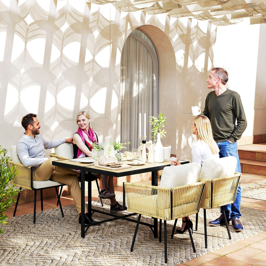 5-Piece Garden Set with Wood-Plastic Table