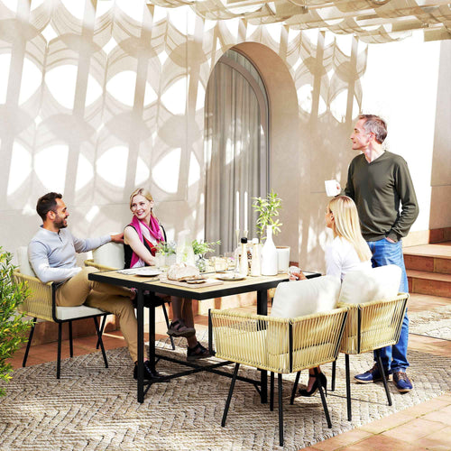5-Piece Garden Set with Wood-Plastic Table