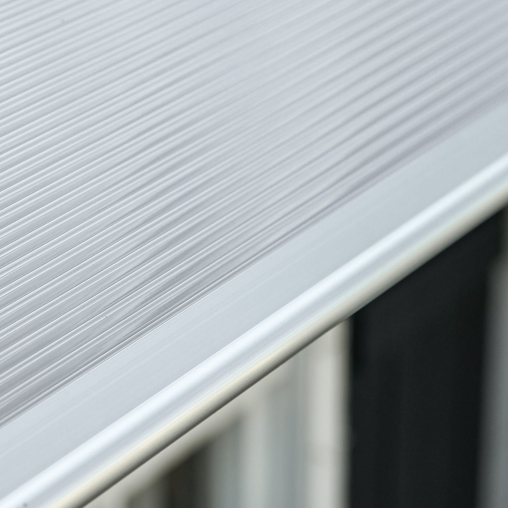 Outdoor Canopy for Windows and Doors in Polycarbonate and Aluminum, 200x100x26cm, Transparent