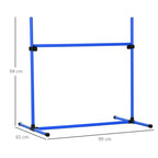 Set of 4 Agility Dog Training Hurdles with Adjustable Height and Carrying Bag Included, 99x65x94cm, Blue