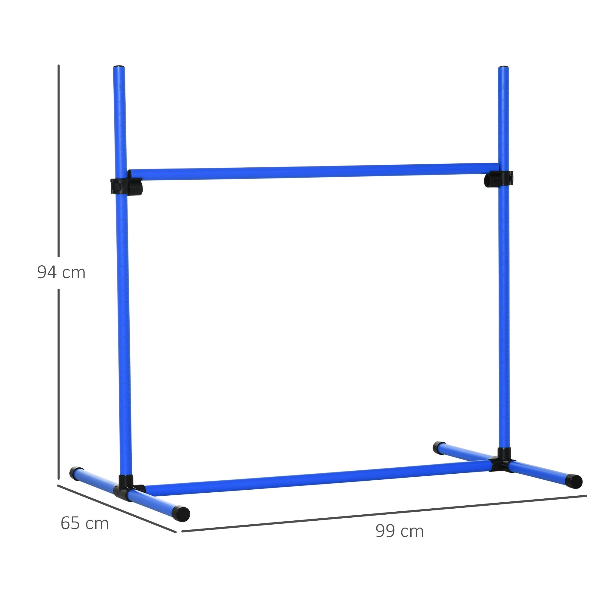 Set of 4 Agility Dog Training Hurdles with Adjustable Height and Carrying Bag Included, 99x65x94cm, Blue