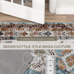 Vintage Non-Slip and Washable Short Pile Rug for Living Room and Bedroom, 230x160 cm, Multicolor