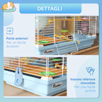 5-Level Hamster Cage with Tubes, Wheel, Ladders, House and Bottle, Made of Metal, PP and PS, 46x30x58 cm