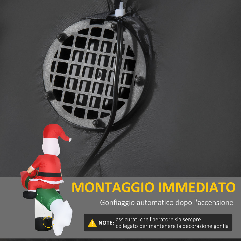 Inflatable Santa Claus with Missile, LED Lights and Inflator Included, 154x76x183cm
