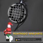 Inflatable Santa Claus with Missile, LED Lights and Inflator Included, 154x76x183cm