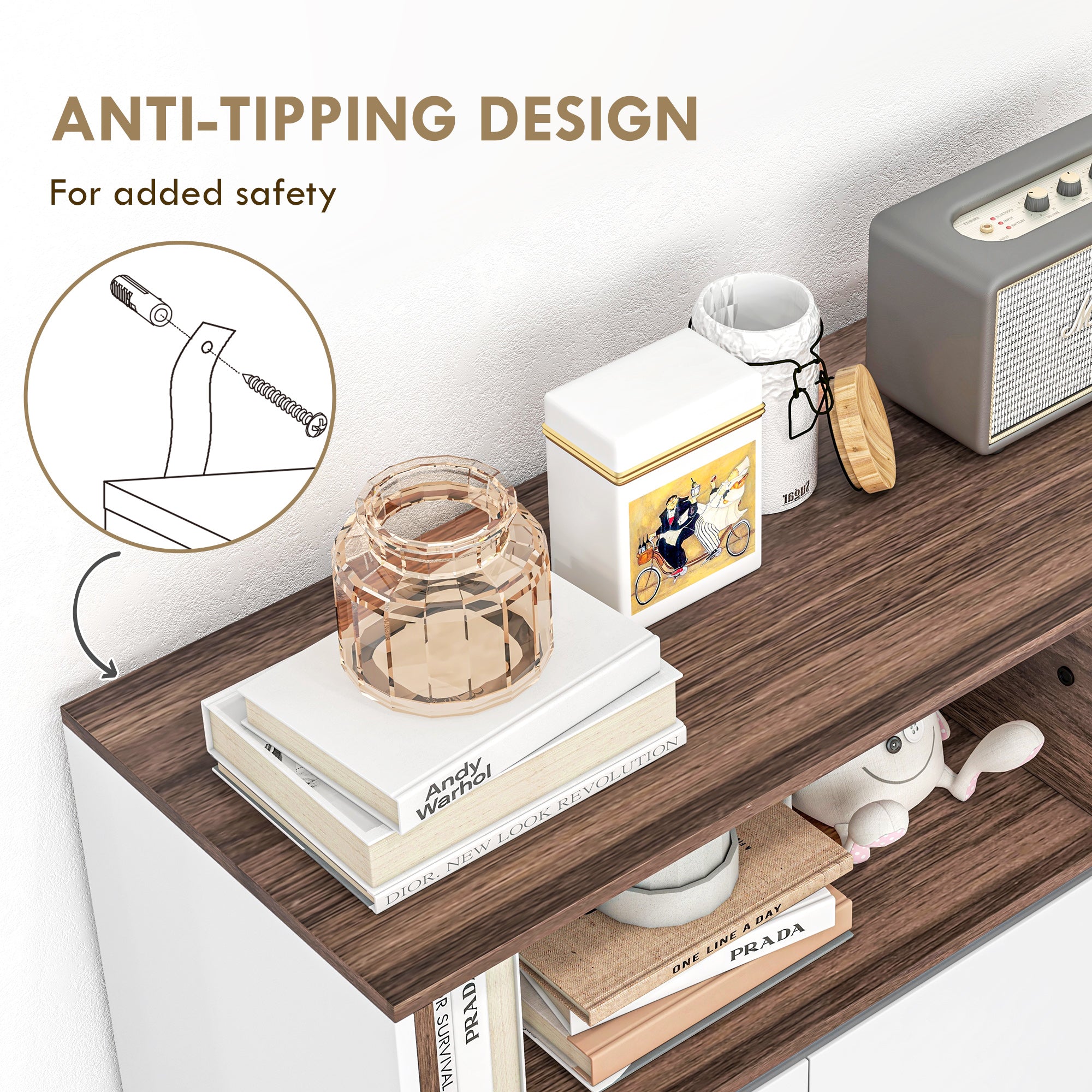 Homcom Modern Cooking Wooden Kitchen with lockers, drawer and open compartment, 105x39x83cm, white - Borgè