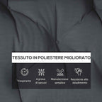 Outsunny 2-Piece Garden Cushion Set for Sofas and Pallets in Polyester with Thick Filling, Charcoal Grey