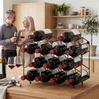 Honeycomb Geometric Design Wine Rack, Black