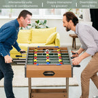 Folding Wooden Table Football with 6 Rods, 18 Players and Scoreboard, 69x37x70cm - Borge' Group Limited