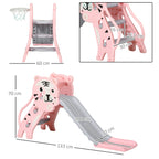 Slide for Children 18-36 Months with Side Basketball Hoop, Plastic, 133x60x70 cm, Pink and Grey