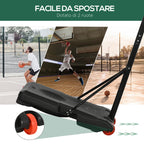 SPORTNOW Basketball Hoop for Children 6-14 Years, Adjustable Height 2.1-2.4 m, Wheels and Fillable Base, Yellow