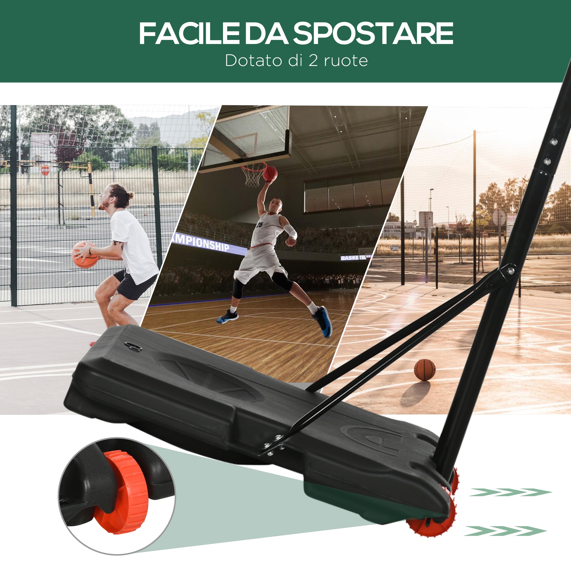 SPORTNOW Basketball Hoop for Children 6-14 Years, Adjustable Height 2.1-2.4 m, Wheels and Fillable Base, Yellow