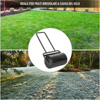 Outsunny 32x50cm Waterproof Black Metal Garden Roller with a 38 Litre Reservoir (Water or Sand)