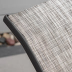 Ergonomic Folding Outdoor Sun Lounger in Metal and Mesh Fabric, 170x62x68cm, Grey - Borge' Group Limited