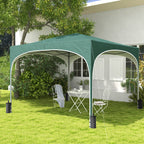 Gazebo, Adjustable Height Garden Gazebo with Drainage Holes and Carry Bag, Metal, Green - Borgè