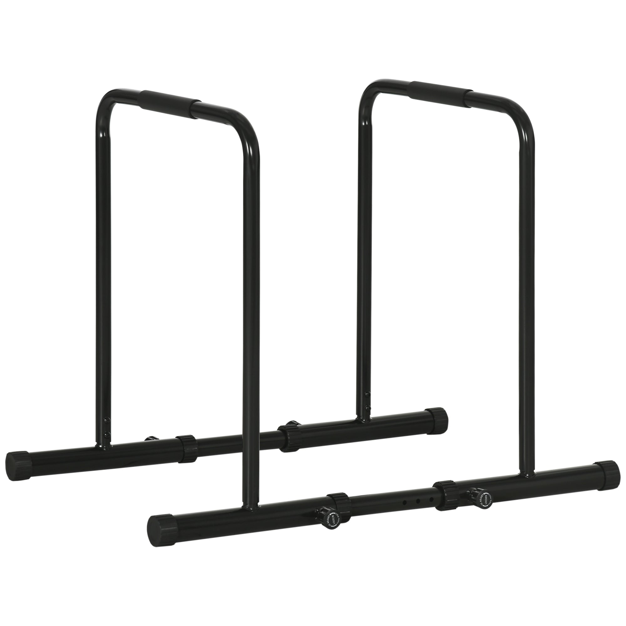 SPORTNOW Adjustable Height Steel Dip Bar with 6 Adjustable Lengths, 90-102x65x80-90 cm, Black