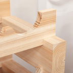 Pine Wood Wine Rack, Wine Cellar with 8 Shelves for 96 Bottles, 114x28x113.5 cm, Wood Color