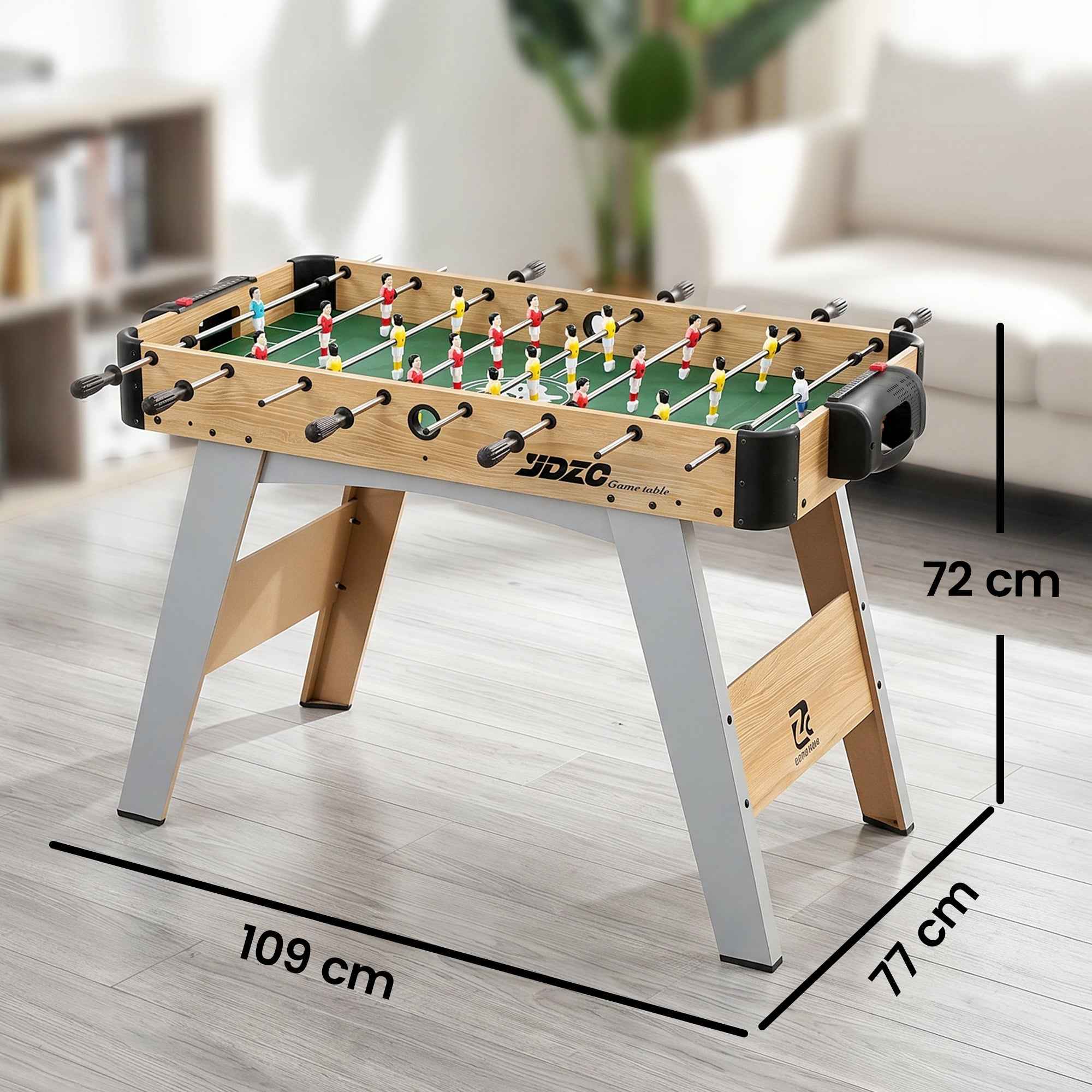 SPORTNOW Table Football with 22 Players, Balls and Manual Scoreboard, Oak and Yellow