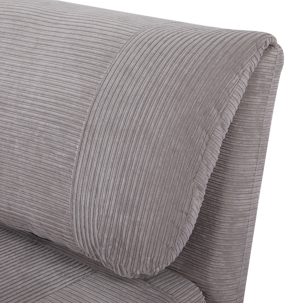 2-in-1 Reclining Sofa Bed with Extra-Large Seat, Velvet Effect, Grey