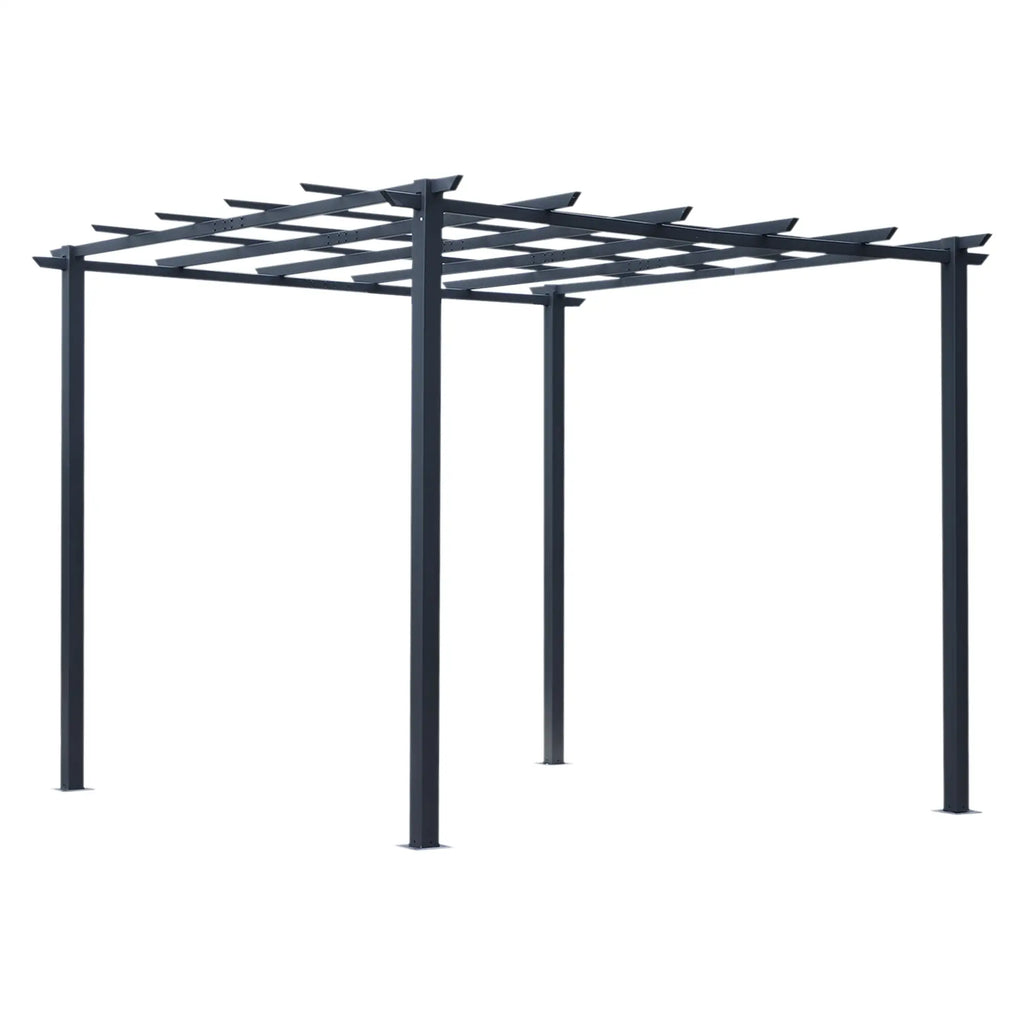 Gazebo Garden Pergola 3x3m Decorable with Black Metal Climbing Plants - Borge' Group Limited