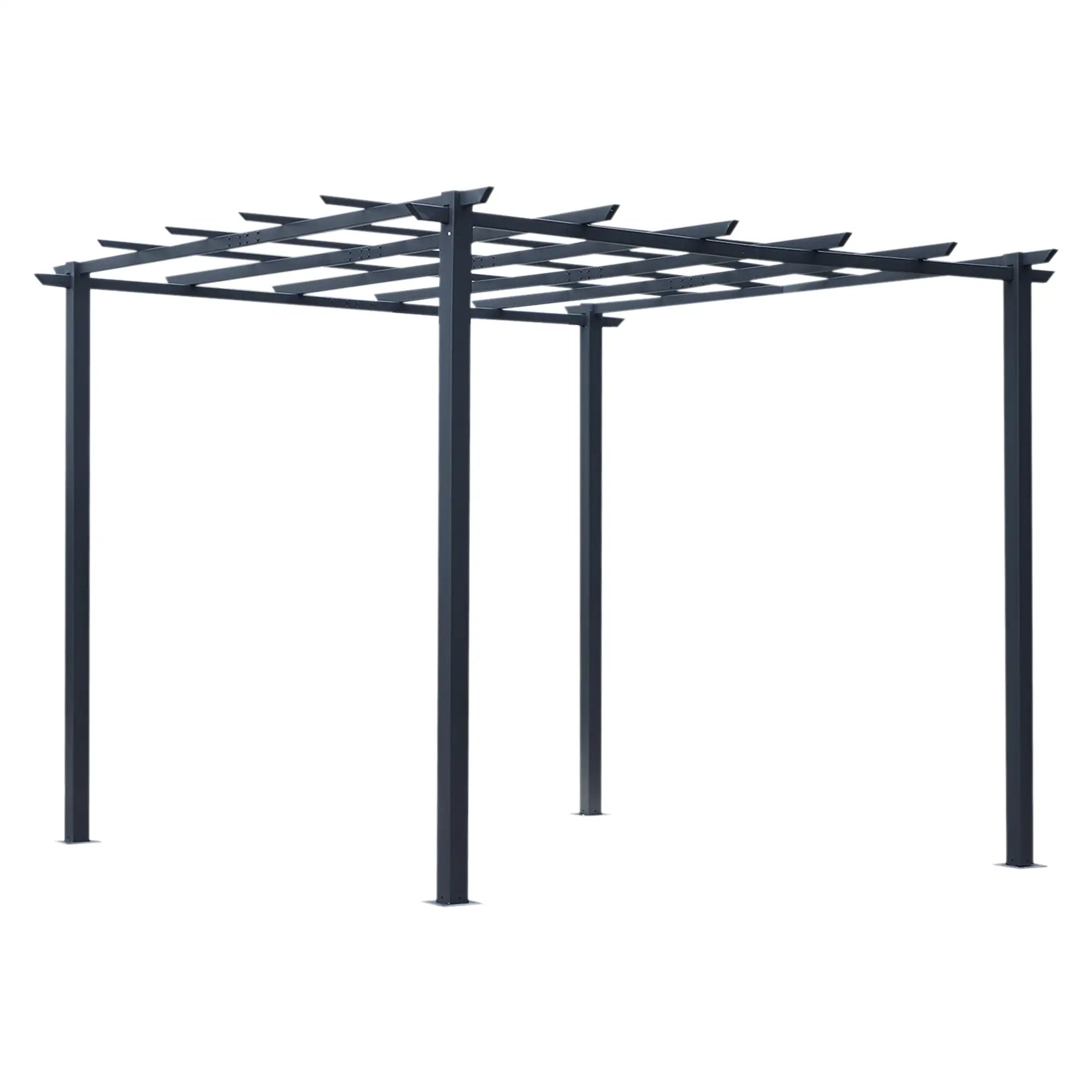 Gazebo Garden Pergola 3x3m Decorable with Black Metal Climbing Plants - Borge' Group Limited