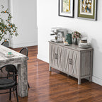 Rustic Multipurpose Cabinet with 4 Adjustable Storage Shelves, Wooden, 120x37x75 cm, Grey