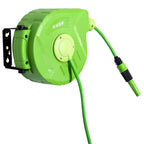 Wall Mounted Lockable Retractable Plastic Hose Reel with 180° Rotation, 35.5x11. 5x27. 5 cm, Green 4.8