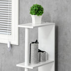 kleankin Bathroom Column with 2 Shelves and 2 Cabinets, Space-Saving Tall Cabinet 15.2x29.8x118 cm, White
