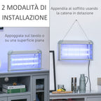 Outdoor and Indoor Electric Insect Killer with UV Mosquito Lamp for 60m², 30W Electric Mosquito Killer Grey