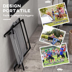 Folding and Reclining Garden Chair on 4 Levels, in Steel and Polyester, 69x91x96 cm, Black Gray - Borgè
