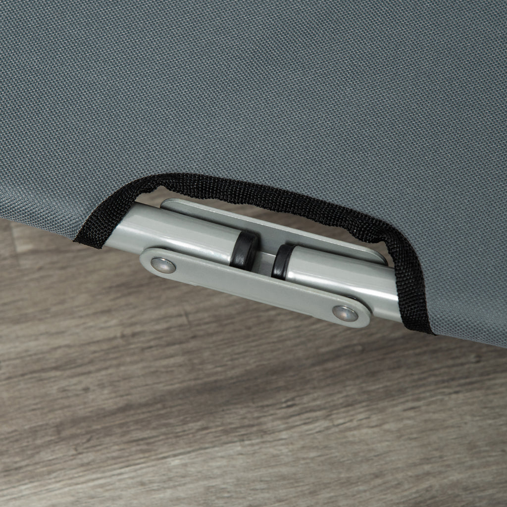 Folding Dog Bed in Steel and Oxford Fabric for Indoor and Outdoor Use, 59x46x15 cm, Grey