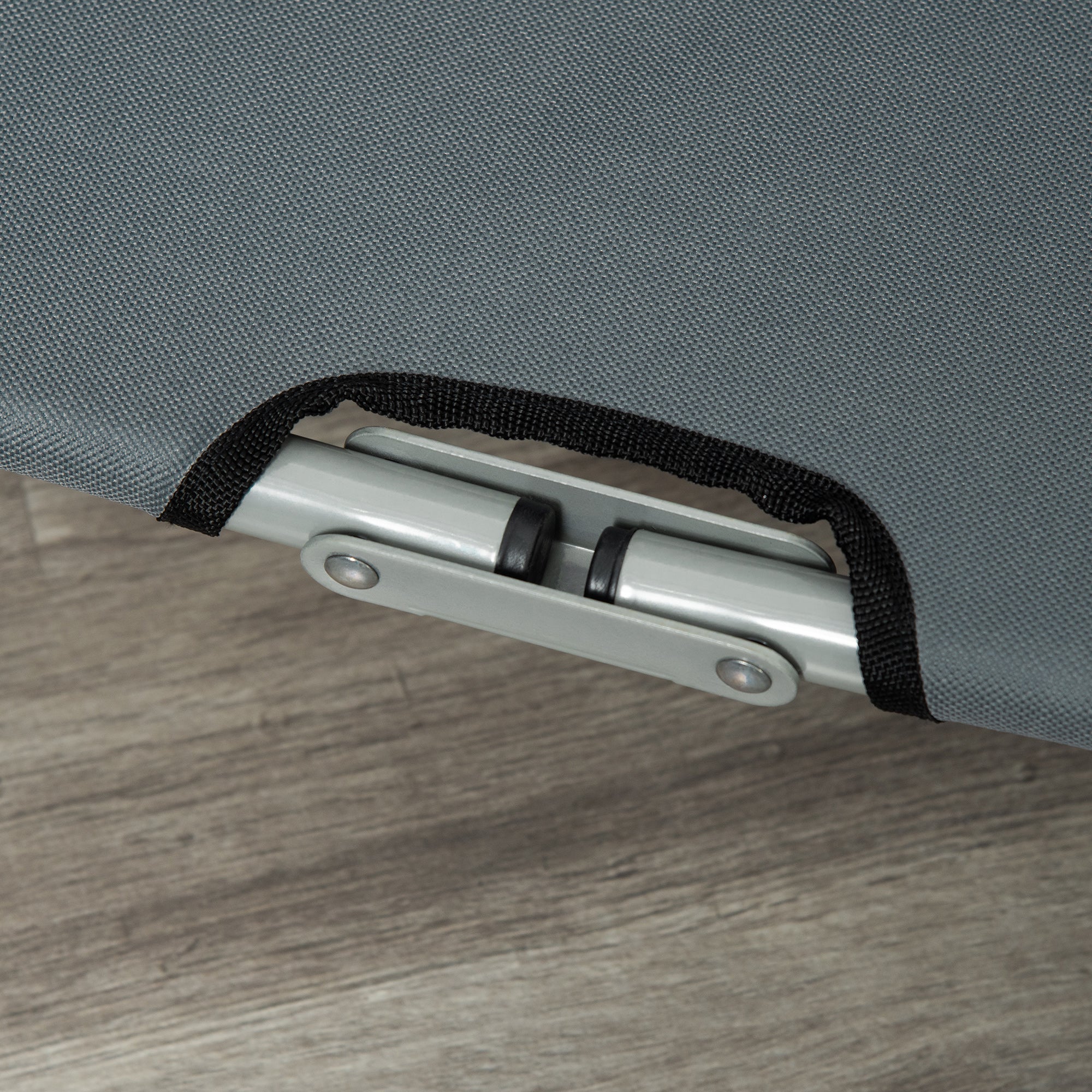 Folding Dog Bed in Steel and Oxford Fabric for Indoor and Outdoor Use, 59x46x15 cm, Grey