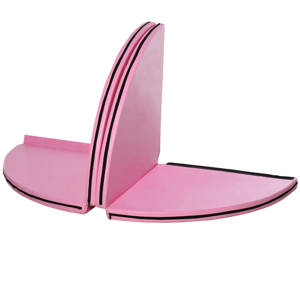 HOMCOM Non-Slip Foldable Pole Dance Mat in EPE Foam and PVC, Ø150x5cm, Pink