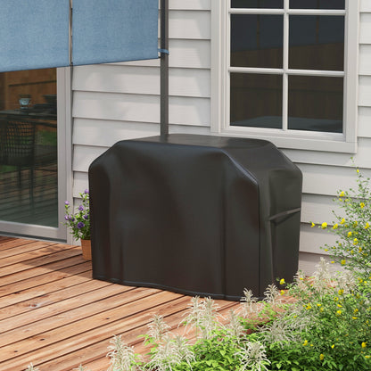 Rectangular Barbecue Cover in Oxford Fabric with Strap and Closures, 124x61x91 cm, Black - Borgè