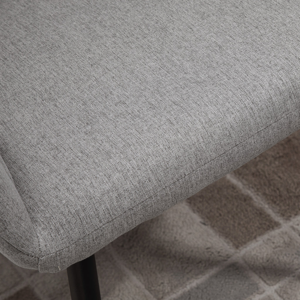 Set of 2 Modern Upholstered Chairs with Fabric Covering for Living Room and Lounge, Light Grey