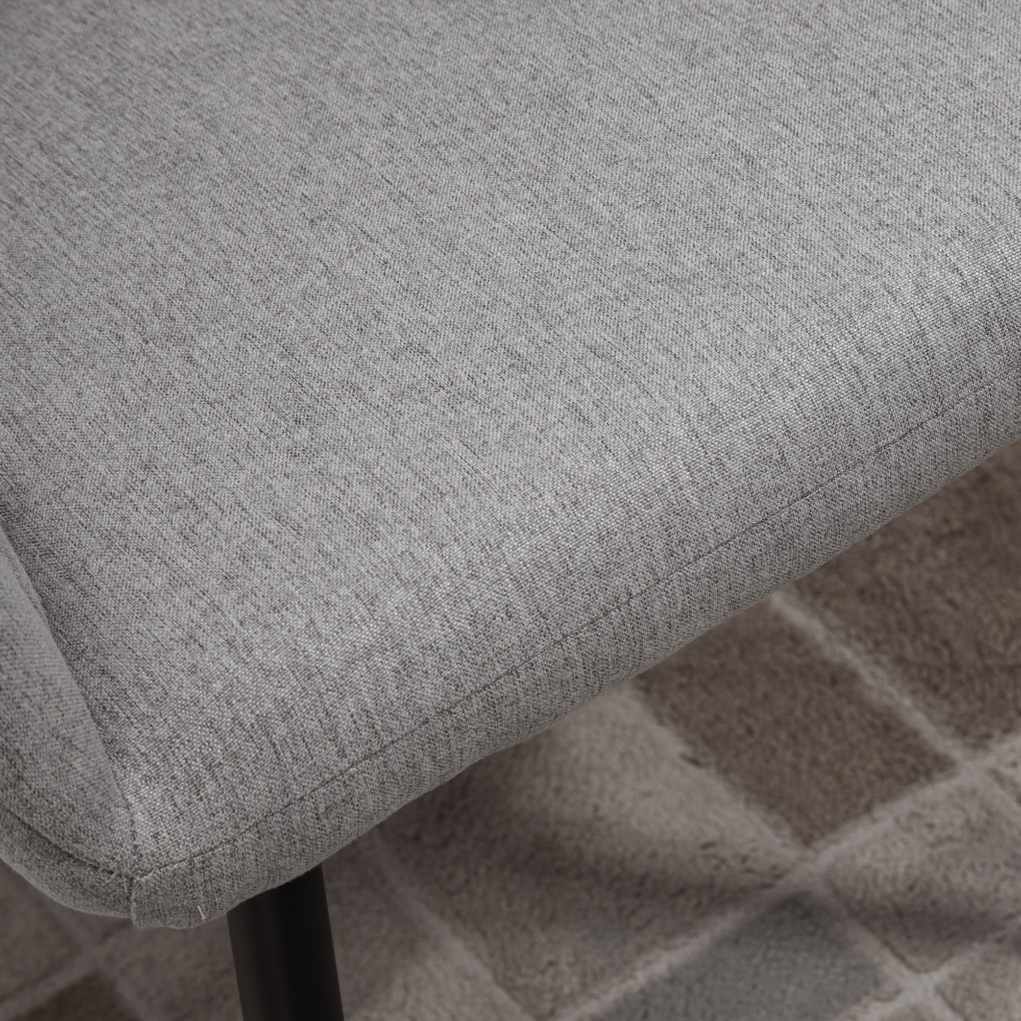 Set of 2 Modern Upholstered Chairs with Fabric Covering for Living Room and Lounge, Light Grey