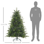 150cm Green Plastic Christmas Tree with Metal Base and 1309 Fireproof Branches