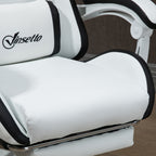 Gaming Chair with Adjustable Height and Reclining Backrest, 65x65x121-129 cm, Black and White