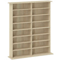 HOMCOM 16-Tier Modern Design Wooden CD Bookcase, 106.5x24x126.3 cm, Natural
