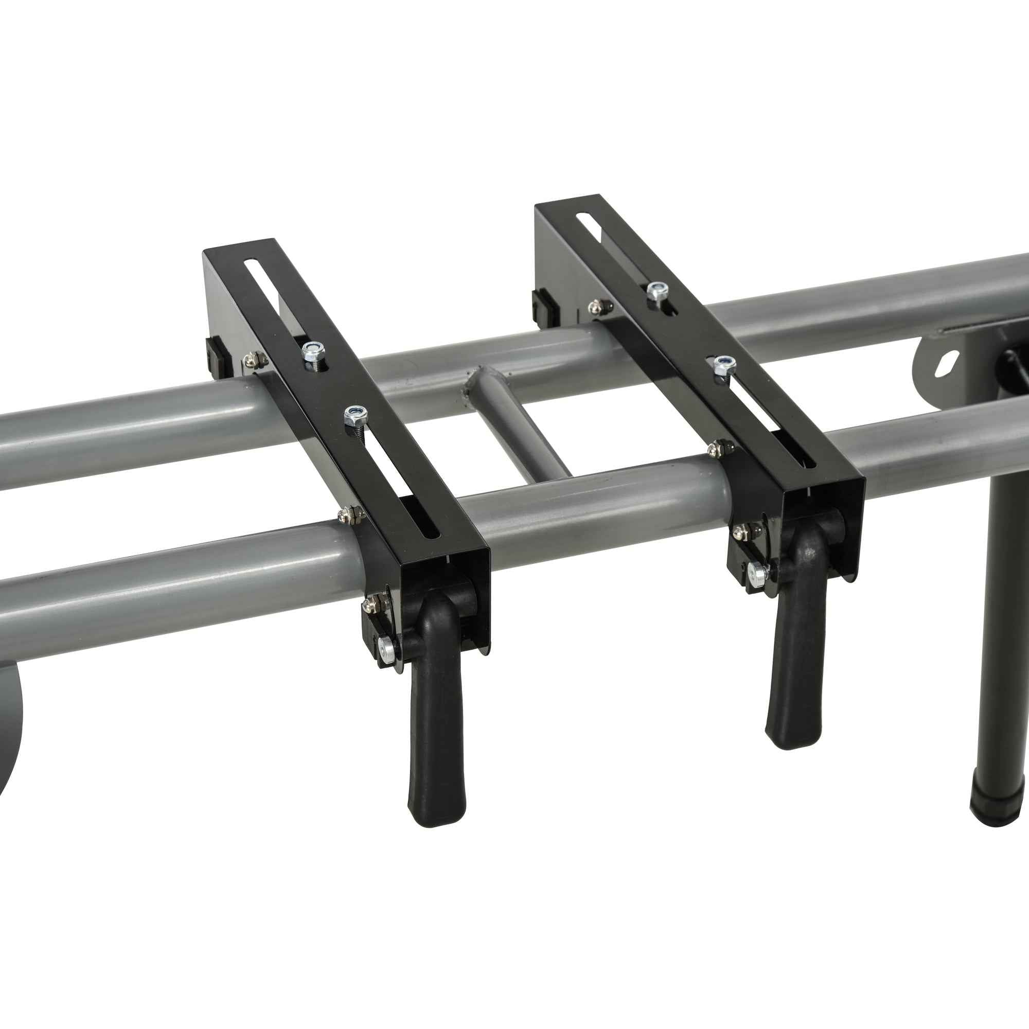 DURHAND Universal Extendable and Foldable Mitre Saw Stand, 150kg Capacity, Black and Silver