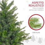 150cm Green Plastic Christmas Tree with Metal Base and 1309 Fireproof Branches