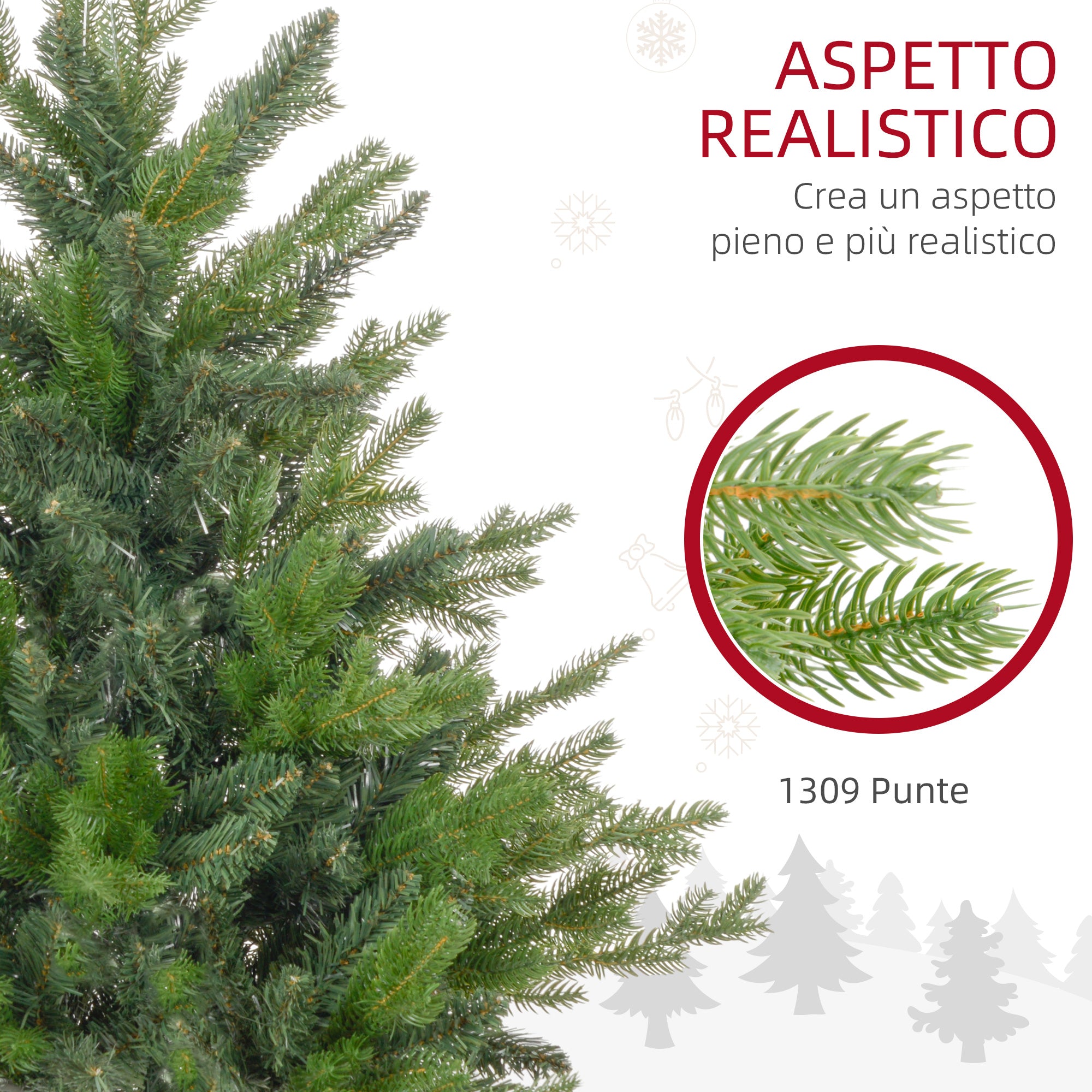 150cm Green Plastic Christmas Tree with Metal Base and 1309 Fireproof Branches